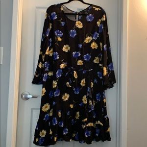 Black dress with floral print